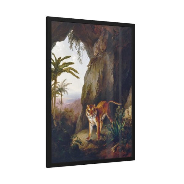 93830-353.jpg Tiger in a Cave by Jacques by Laurent Agasse Framed Poster