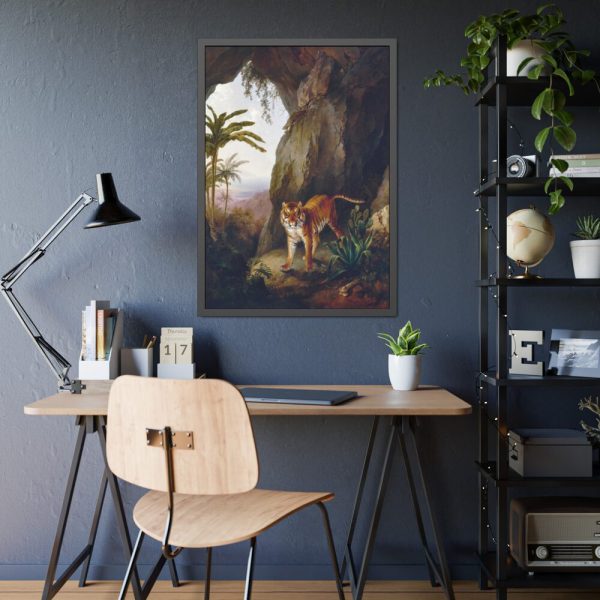 93830-354.jpg Tiger in a Cave by Jacques by Laurent Agasse Framed Poster
