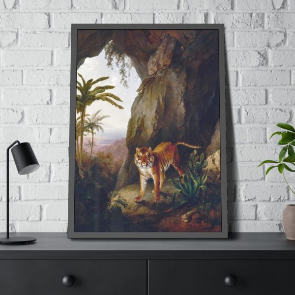 93830-355.jpg Tiger in a Cave by Jacques by Laurent Agasse Framed Poster