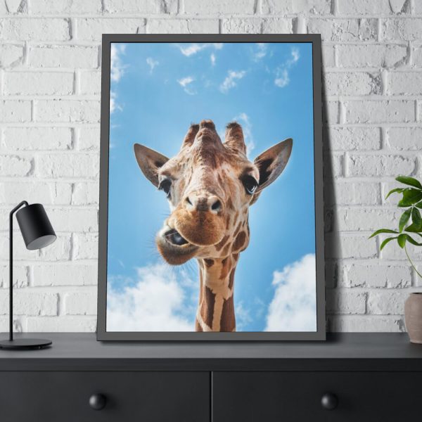93830-359.jpg An Up-Close Look at a Giraffe at the Gladys Porter Zoo Framed Poster