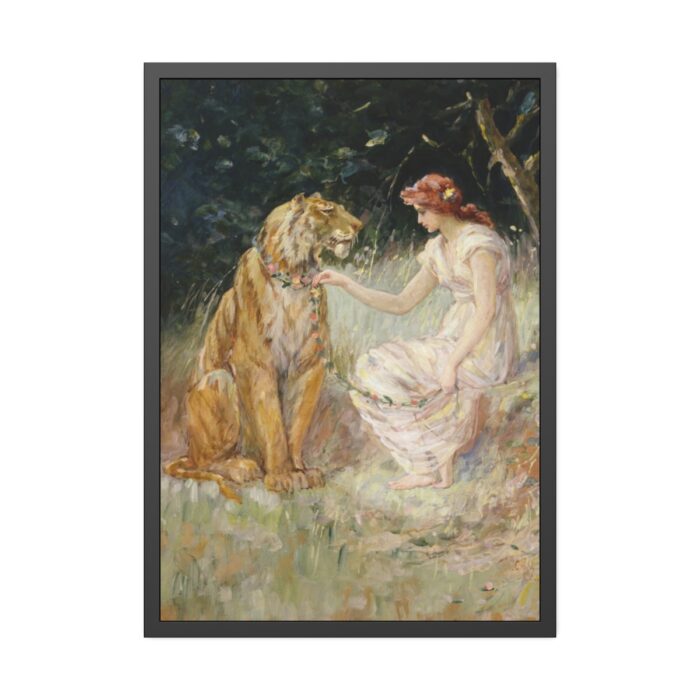 Lady and the Tiger by Frederick Stuart Church Framed Poster - Image 1