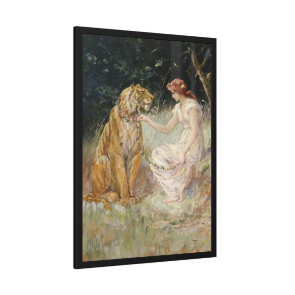 Lady and the Tiger by Frederick Stuart Church Framed Poster