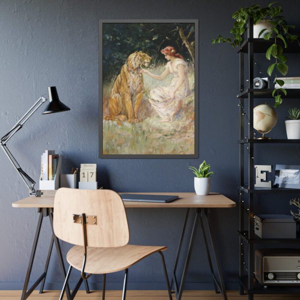 Lady and the Tiger by Frederick Stuart Church Framed Poster
