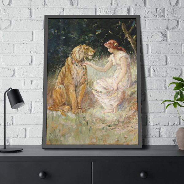 Lady and the Tiger by Frederick Stuart Church Framed Poster