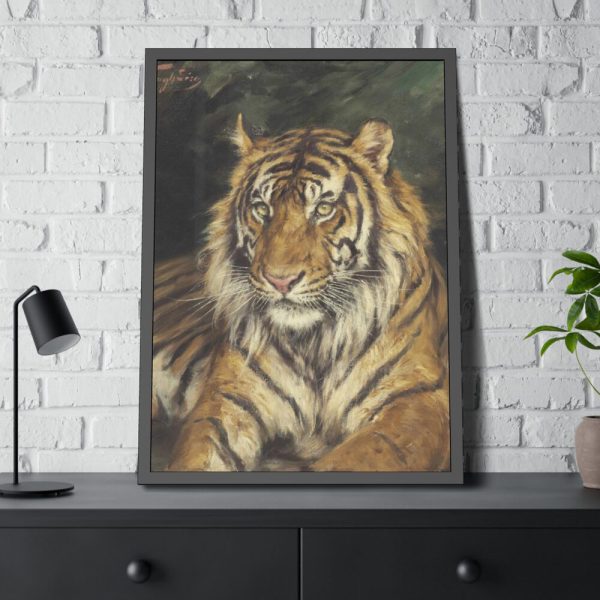 93830-367.jpg A Reclining Tiger by Géza Vastagh Framed Poster