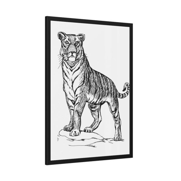 Vintage Tiger Animal Illustration Framed Poster