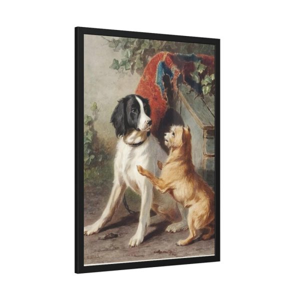 93830-37.jpg Two Dogs by a Kennel by Conradijn Cunaeus Framed Poster