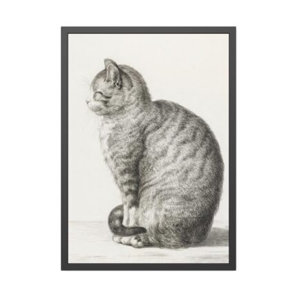 Sitting cat by Jean Bernard  Framed Poster