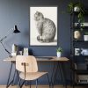Sitting cat by Jean Bernard  Framed Poster