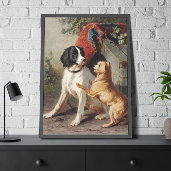 93830-39.jpg Two Dogs by a Kennel by Conradijn Cunaeus Framed Poster