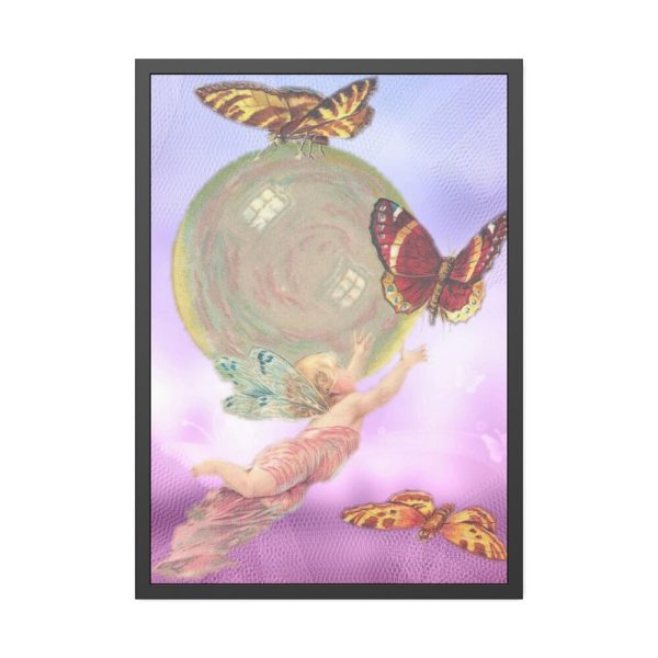 93830-404.jpg Vintage Angel Butterflies Cherub Framed Poster