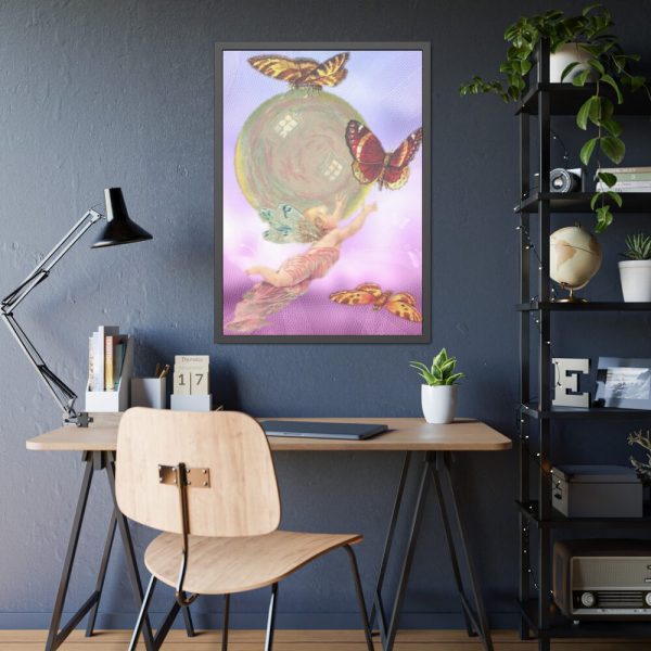 93830-406.jpg Vintage Angel Butterflies Cherub Framed Poster