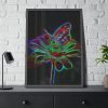 93830-411.jpg Flower Butterfly Light Effect Framed Poster