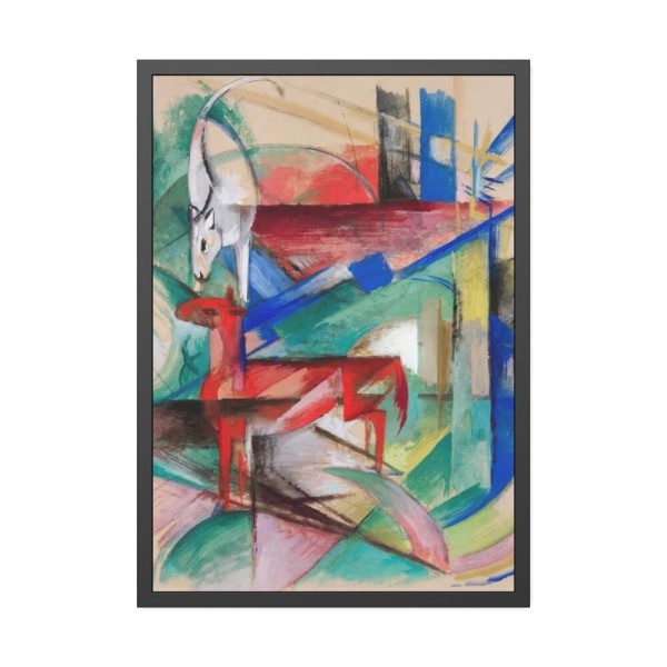 Landscape with Animals by Franz Marc Framed Poster