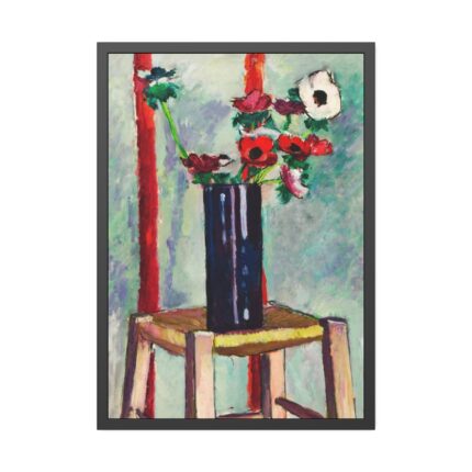 Anemones painting in high resolution by Henry Lyman Sayen Framed Poster