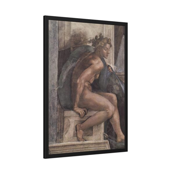 93831-185.jpg Ceiling fresco of creation in the Sistine Chapel, by Michelangelo Buoanorroti Framed Poster