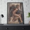 93831-187.jpg Ceiling fresco of creation in the Sistine Chapel, by Michelangelo Buoanorroti Framed Poster