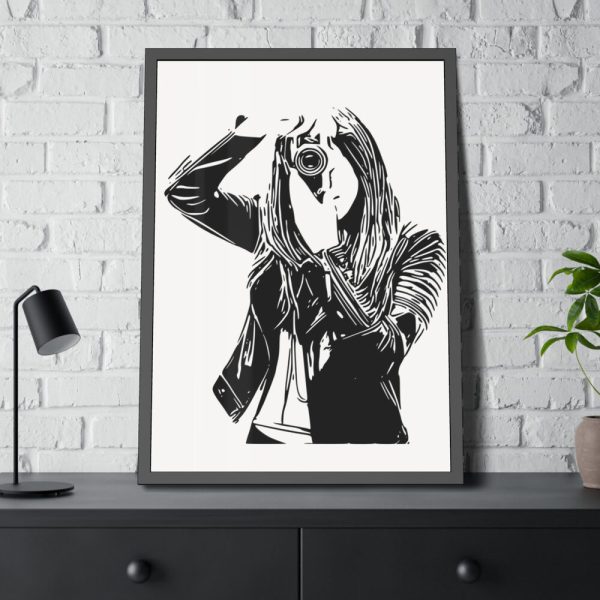 93831-235.jpg Woman Photographer Framed Poster