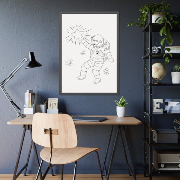 93831-246.jpg Astronaut Line Art Framed Poster
