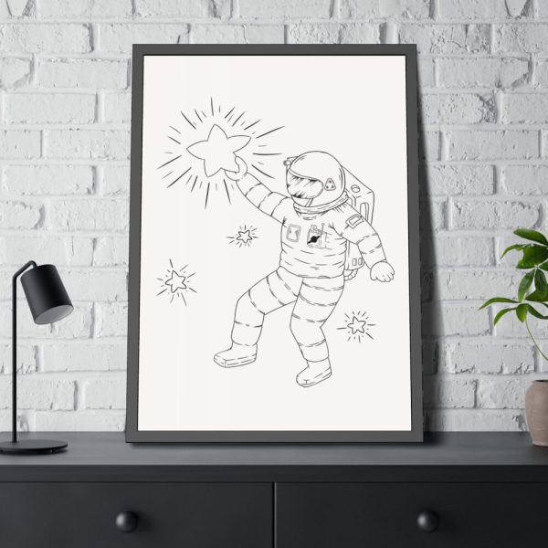 93831-247.jpg Astronaut Line Art Framed Poster
