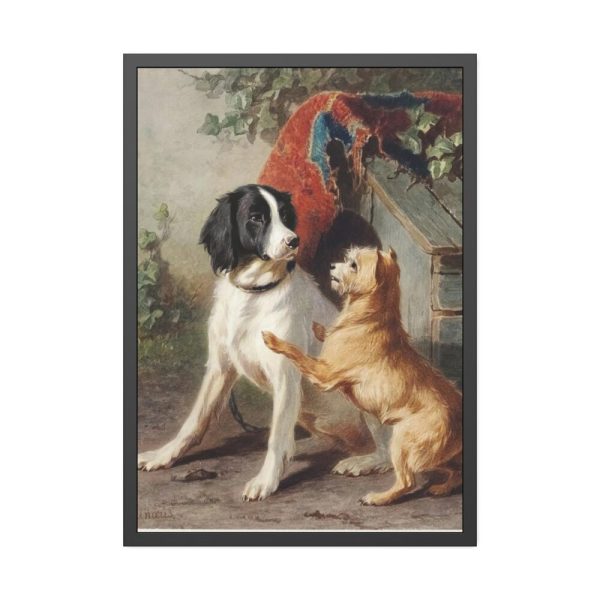 93831-36.jpg Two Dogs by a Kennel by Conradijn Cunaeus Framed Poster
