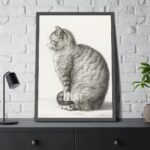 Sitting cat by Jean Bernard  Framed Poster - Image 8
