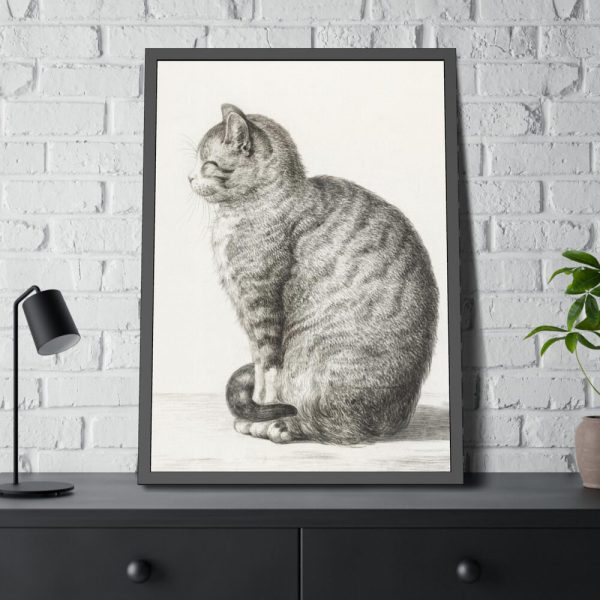 Sitting cat by Jean Bernard  Framed Poster