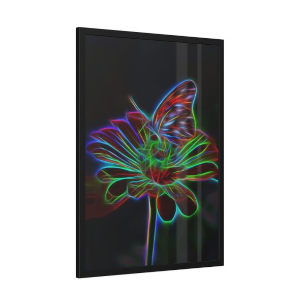 93831-409.jpg Flower Butterfly Light Effect Framed Poster