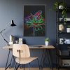 93831-410.jpg Flower Butterfly Light Effect Framed Poster