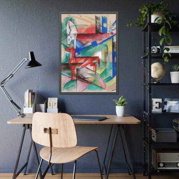 Landscape with Animals by Franz Marc Framed Poster