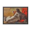 A Hound and a Bearded Collie by John Frederick Herring Framed Poster