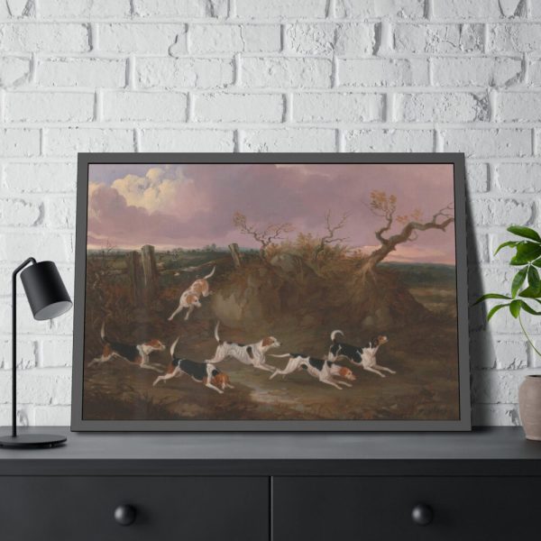 93854-127.jpg Beagles in Full Cry Framed Poster