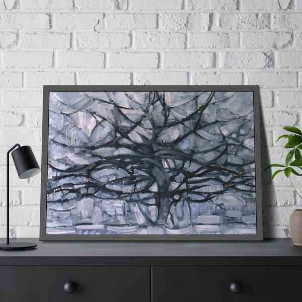 Piet Mondrian's Gray Tree Framed Poster