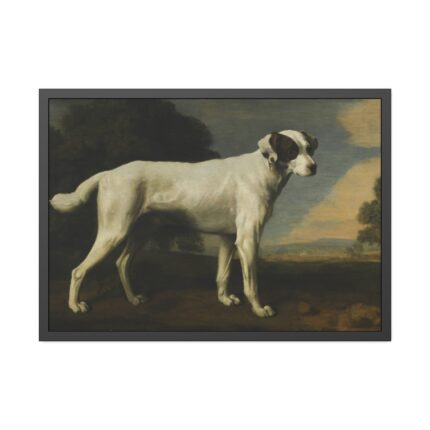 White Dog Painting By George Stubbs Framed Poster