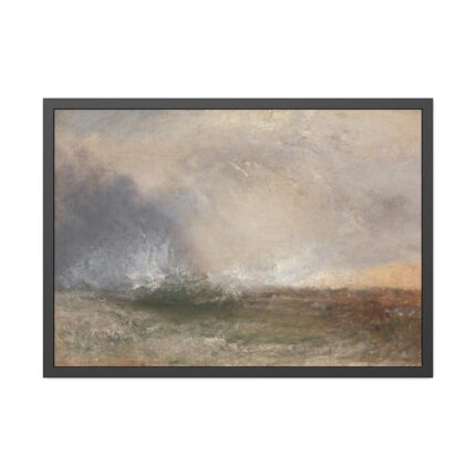 Stormy Sea Breaking on a Shore Framed Poster