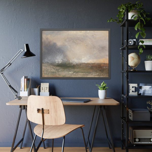 93854-238.jpg Stormy Sea Breaking on a Shore Framed Poster