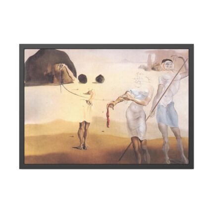 Enchanted Beach with Three Fluid Graces by Salvador Dali Framed Poster