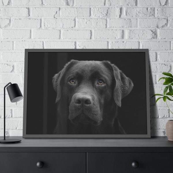 93854-319.jpg Black Dog Face Close Up Framed Poster