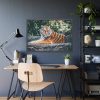 Tiger Sitting on Rock  Framed Poster