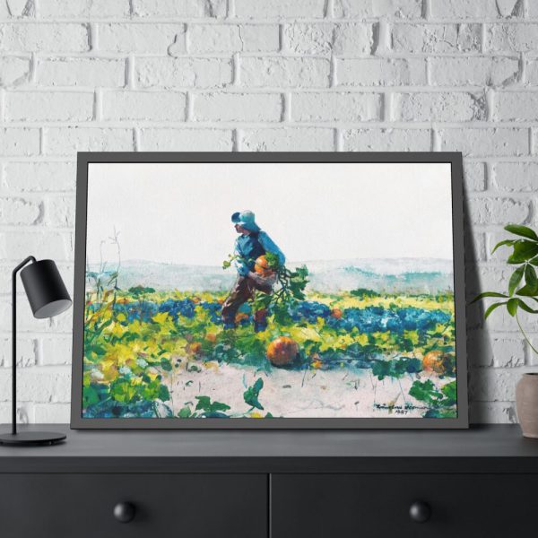 For to Be a Farmer’s Boy by Winslow Homer Framed Poster