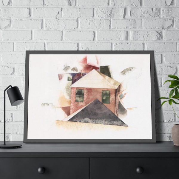 Houses with Red by Charles Demuth Framed Poster