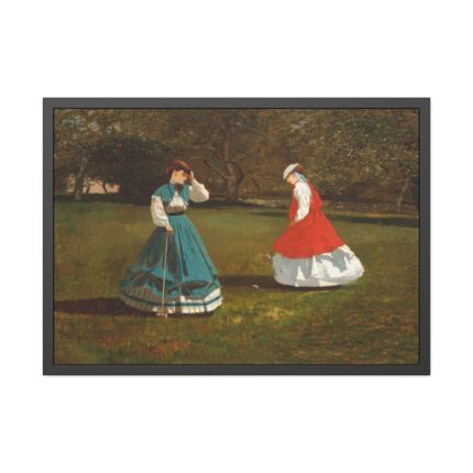 A Game of Croquet by Winslow Homer Framed Poster