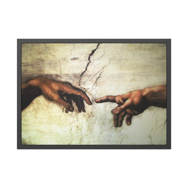 93854-452.jpg Part of The Creation of Adam Hands by Michelangelo Buonarroti Framed Poster