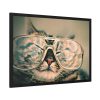 93854-461.jpg Cat Wearing Eyeglasses Framed Poster