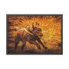 93854-484.jpg Black Labrador Runing in Field Framed Poster