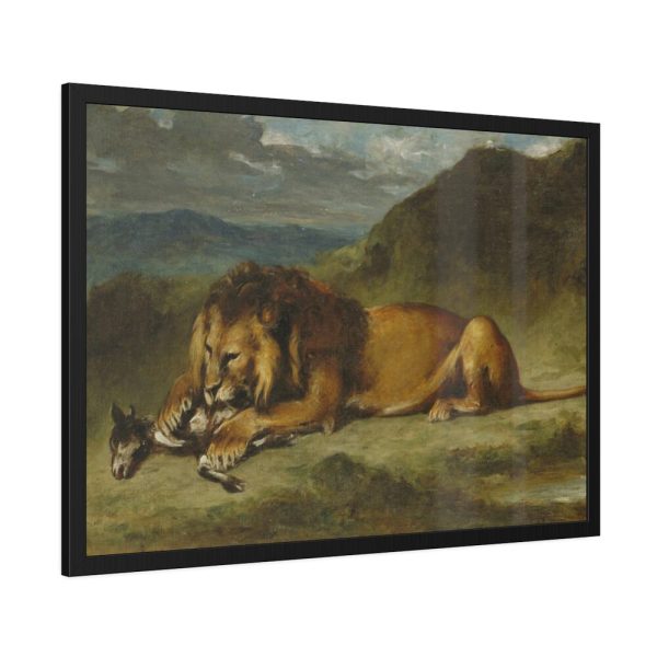 93854-49.jpg Lion Devouring a Goat Framed Poster