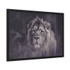 93854-533.jpg Close Up Shot of a Lion's Face in Black and White Framed Poster