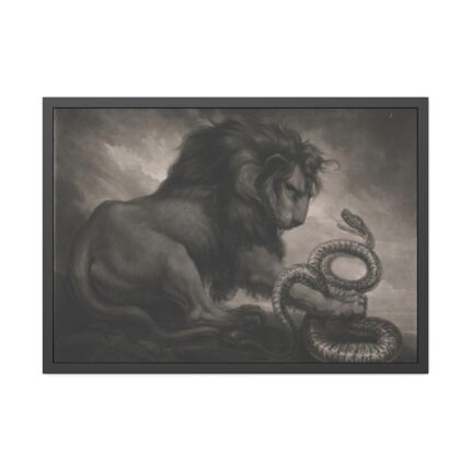 Lion and Snake by Samuel William Reynolds Framed Poster