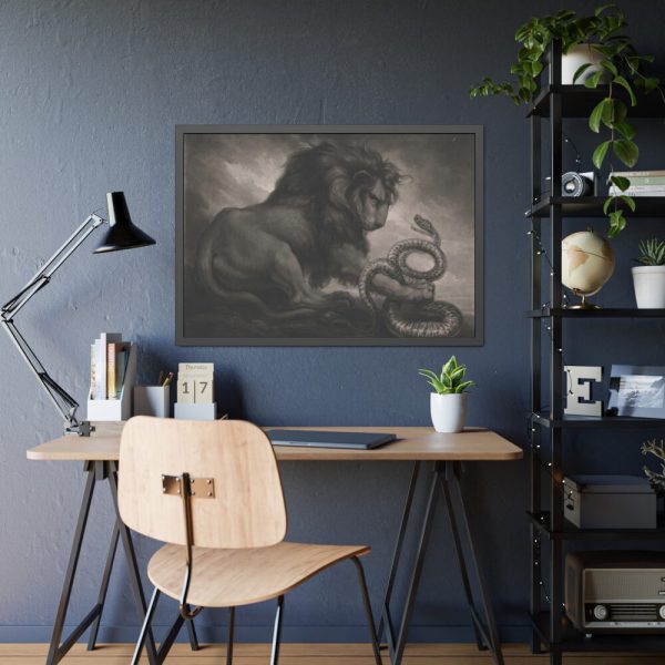 Lion and Snake by Samuel William Reynolds Framed Poster