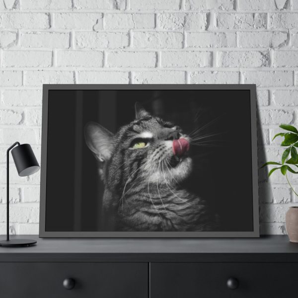93854-563.jpg Cute Striped Cat Framed Poster